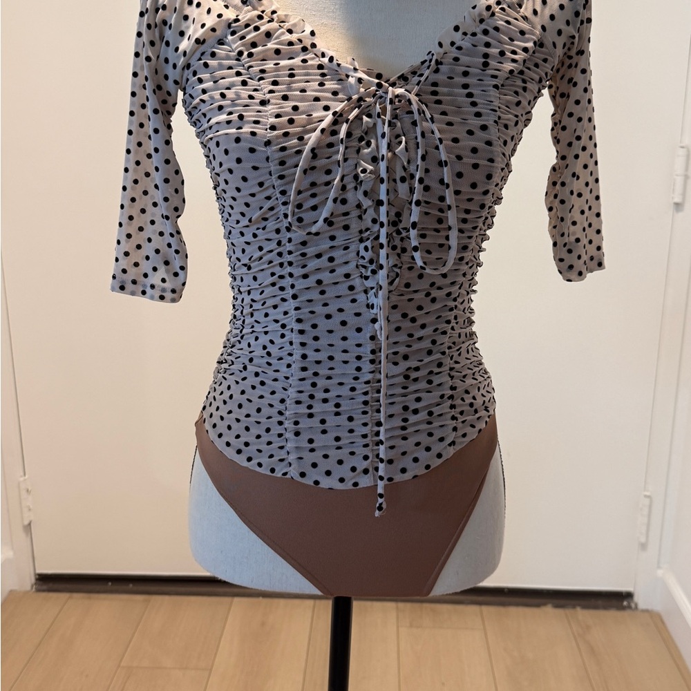 Polka Dot Ruched Women's Top